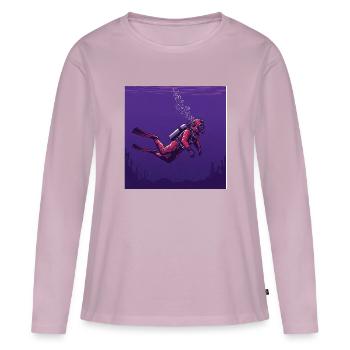 Faszination Tiefsee: Taucher und Geheimnisse - Frauen Premium Bio Langarmshirt - Altrosa - Vorne - Julia (174cm)