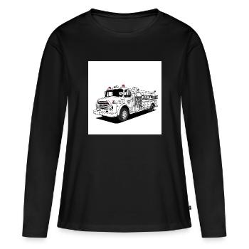 Fire truck: Heroes on wheels in action - Women's Premium Organic Long Sleeve Shirt - black - Front - Julia (174cm)