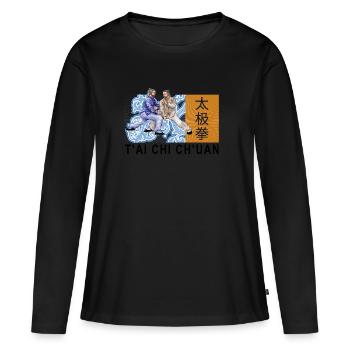 Tai Chi Chuan Tai Chi Taiji - T-shirt manches longues Premium bio Femme - noir - Devant - Julia (174cm)