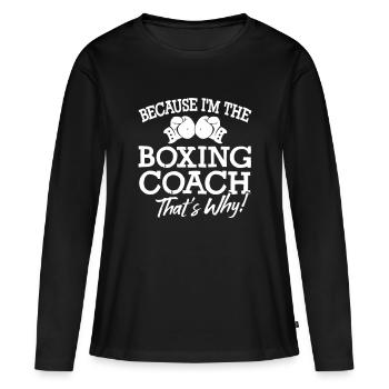 Boxing Coach - T-shirt manches longues Premium bio Femme - noir - Devant - Julia (174cm)