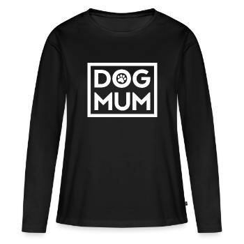 Maman chien - T-shirt manches longues Premium bio Femme - noir - Devant - Julia (174cm)
