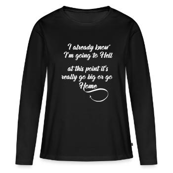 T-shirt Daredevil audacieux - T-shirt manches longues Premium bio Femme - noir - Devant - Julia (174cm)