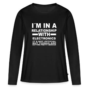relationship with ELECTRONICS - Women's Premium Organic Long Sleeve Shirt - black - Front - Julia (174cm)