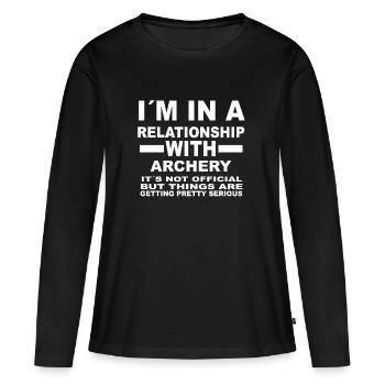 relationship with ARCHERY - Women's Premium Organic Long Sleeve Shirt - black - Front - Julia (174cm)