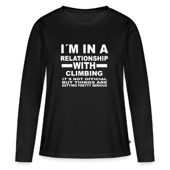 relation avec CLIMBING - T-shirt manches longues Premium bio Femme - noir - Devant - Julia (174cm)