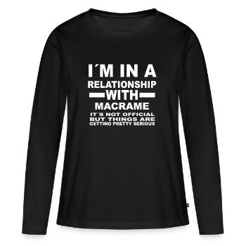 relationship with MACRAME - Women's Premium Organic Long Sleeve Shirt - black - Front - Julia (174cm)