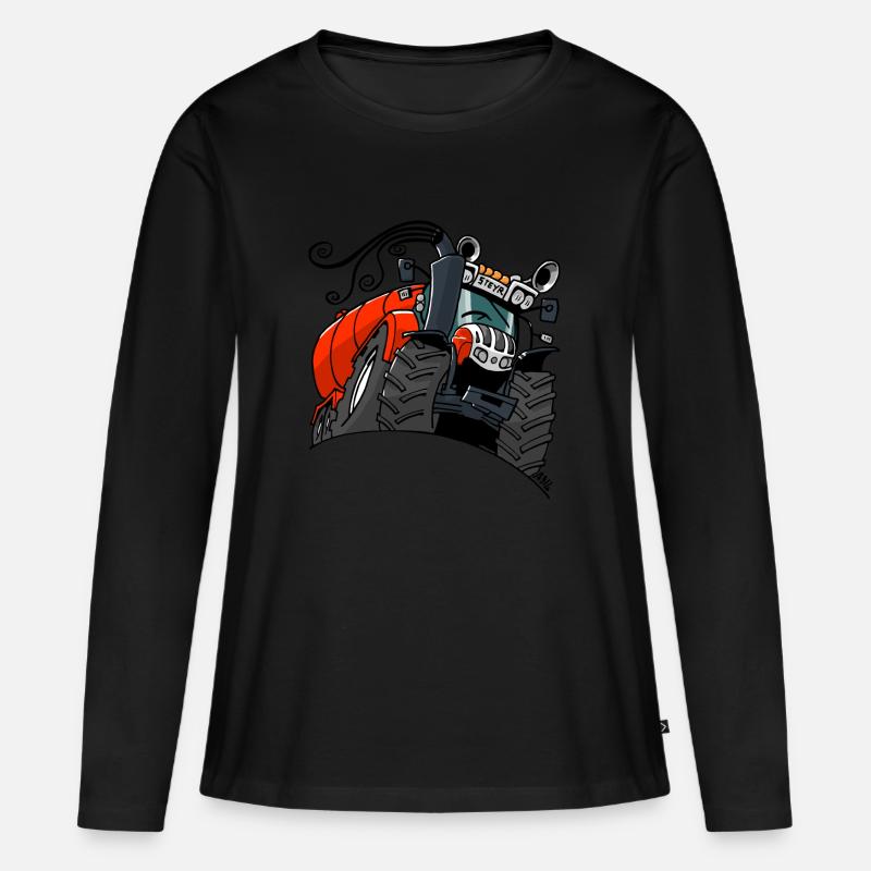 0482 steyr - Frauen Premium Bio Langarmshirt - Schwarz