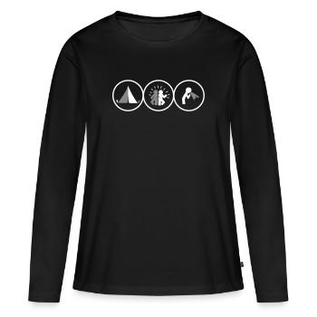 Festival - T-shirt manches longues Premium bio Femme - noir - Devant - Julia (174cm)