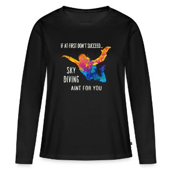 Skydive parachutiste Skydiver Chute libre - T-shirt manches longues Premium bio Femme - noir - Devant - Julia (174cm)