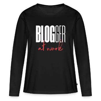 Blogger Blog at work - Women's Premium Organic Long Sleeve Shirt - black - Front - Julia (174cm)
