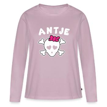 Pirate Antje Design pour les filles et les femmes - T-shirt manches longues Premium bio Femme - rose poudré - Devant - Julia (174cm)