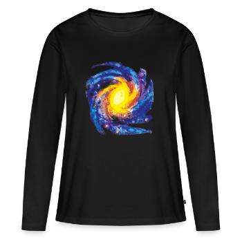 galaxie - T-shirt manches longues Premium bio Femme - noir - Devant - Julia (174cm)