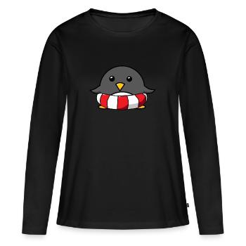 Cadeau de sauveteur sauveteur pingouin - T-shirt manches longues Premium bio Femme - noir - Devant - Julia (174cm)