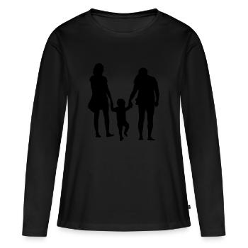 Eltern mit Kind - Frauen Premium Bio Langarmshirt - Schwarz - Vorne - Julia (174cm)