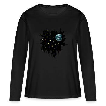 Galaxie - Frauen Premium Bio Langarmshirt - Schwarz - Vorne - Julia (174cm)