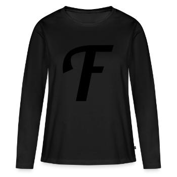 F - Frauen Premium Bio Langarmshirt - Schwarz - Vorne - Julia (174cm)