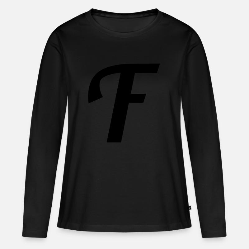 F - Frauen Premium Bio Langarmshirt - Schwarz