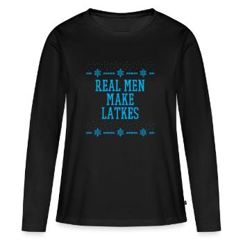 Ugly Hanukkah, Chanukkah, Lichterfest, Geschenk - Frauen Premium Bio Langarmshirt - Schwarz - Vorne - Julia (174cm)