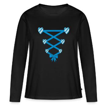 Dirndl Shirt Women's Costume Funny Dirndl Replacement - Women's Premium Organic Long Sleeve Shirt - black - Front - Julia (174cm)