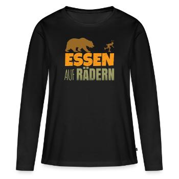 Inlineskates Essen Auf Rädern! - Skater Sport - Frauen Premium Bio Langarmshirt - Schwarz - Vorne - Julia (174cm)