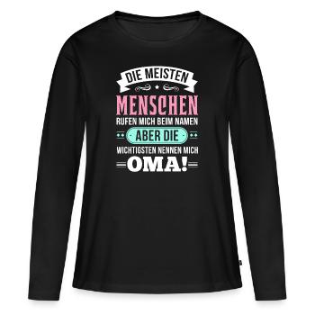 Les personnes les plus importantes m'appellent grand-mère - T-shirt manches longues Premium bio Femme - noir - Devant - Julia (174cm)