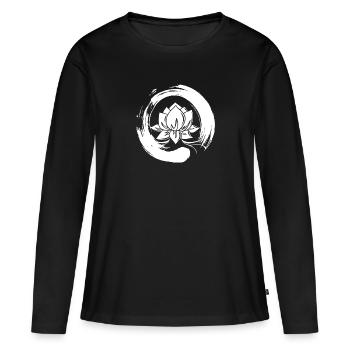 Enso Zen Lotus Yoga Meditation Symbol - Frauen Premium Bio Langarmshirt - Schwarz - Vorne - Julia (174cm)