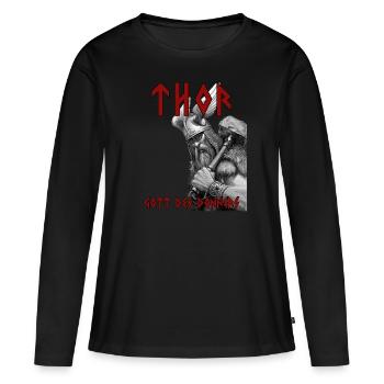 Thor - God of Thunder - Women's Premium Organic Long Sleeve Shirt - black - Front - Julia (174cm)