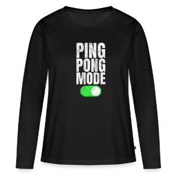 Ping Pong mode au ping-pong cadeau de ping-pong - T-shirt manches longues Premium bio Femme - noir - Devant - Julia (174cm)