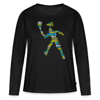 Badminton Badminton badminton player - Women's Premium Organic Long Sleeve Shirt - black - Front - Julia (174cm)