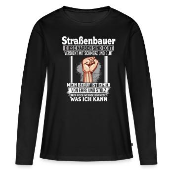 Chantier de construction de route Honor & Fier - T-shirt manches longues Premium bio Femme - noir - Devant - Julia (174cm)