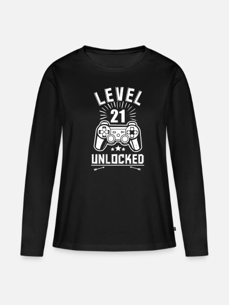 21ème anniversaire contrôleur joueur joueur - T-shirt manches longues Premium bio Femme - noir
