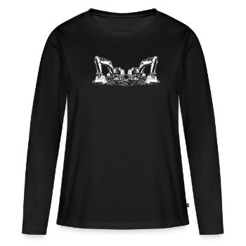Chantier de construction de la pelle - T-shirt manches longues Premium bio Femme - noir - Devant - Julia (174cm)