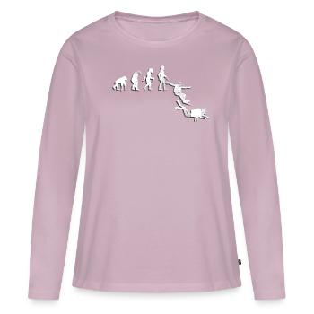 Plongeurs Evolution plongent - T-shirt manches longues Premium bio Femme - rose poudré - Devant - Julia (174cm)