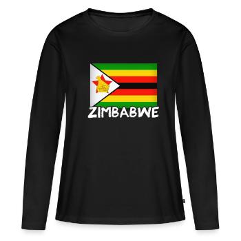 Zimbabwe flag Armoiries Zimbabwe - T-shirt manches longues Premium bio Femme - noir - Devant - Julia (174cm)