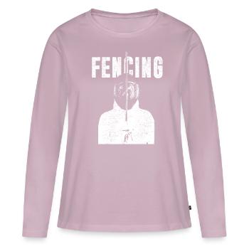 Escrime - T-shirt manches longues Premium bio Femme - rose poudré - Devant - Julia (174cm)