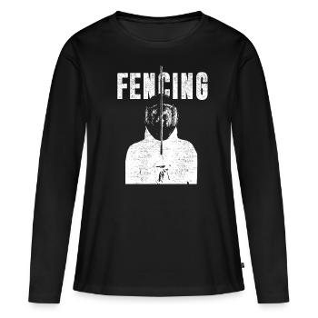 Escrime - T-shirt manches longues Premium bio Femme - noir - Devant - Julia (174cm)