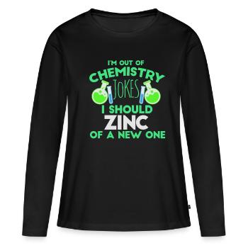 Chimiste Blagues Drôle de sort chimiste chimie - T-shirt manches longues Premium bio Femme - noir - Devant - Julia (174cm)