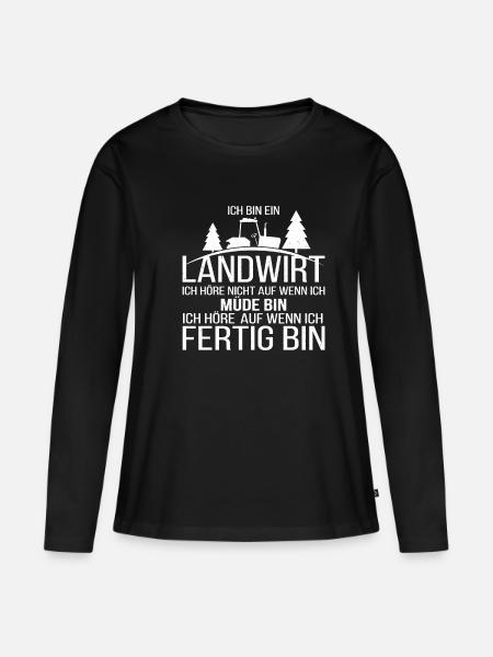 Landwirt Landmann Traktor Bauer Agrarwirt - Frauen Premium Bio Langarmshirt - Schwarz