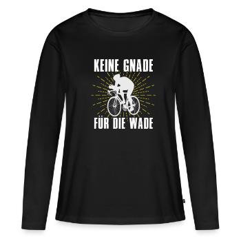 Pas de pitié pour le veau - T-shirt manches longues Premium bio Femme - noir - Devant - Julia (174cm)
