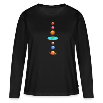 Planète Univers - T-shirt manches longues Premium bio Femme - noir - Devant - Julia (174cm)