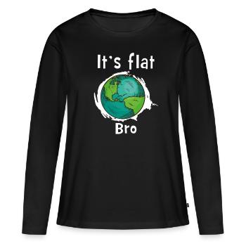 Sie ist flach Erde - Frauen Premium Bio Langarmshirt - Schwarz - Vorne - Julia (174cm)