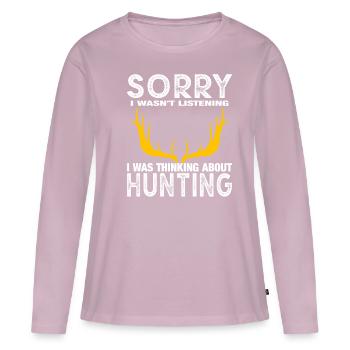 HUNTING - Frauen Premium Bio Langarmshirt - Altrosa - Vorne - Julia (174cm)