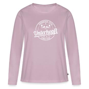 Sous-consommation d’alcool - T-shirt manches longues Premium bio Femme - rose poudré - Devant - Julia (174cm)