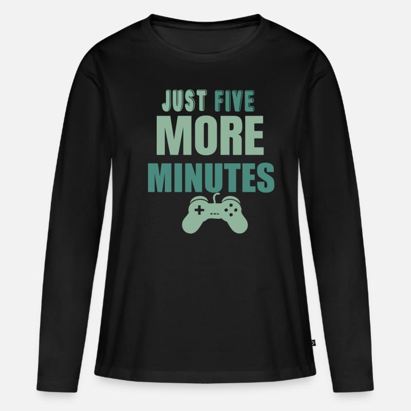 Just five more Minutes - Frauen Premium Bio Langarmshirt - Schwarz