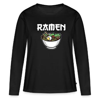 Kawaii Ramen - Frauen Premium Bio Langarmshirt - Schwarz - Vorne - Julia (174cm)