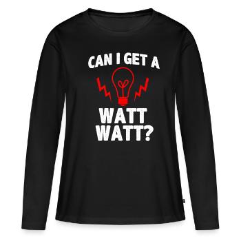 Watts d'électricité - T-shirt manches longues Premium bio Femme - noir - Devant - Julia (174cm)