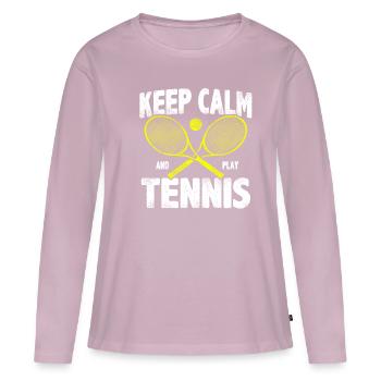 Keep calm Tennis - Women's Premium Organic Long Sleeve Shirt - dusky pink - Front - Julia (174cm)
