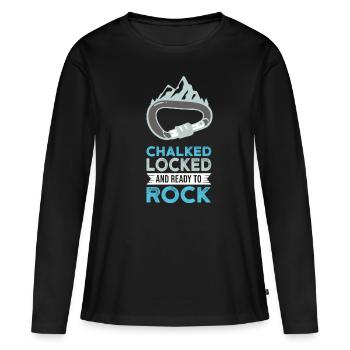 Klettern Kletterer Felsklettern Geschenkidee - Frauen Premium Bio Langarmshirt - Schwarz - Vorne - Julia (174cm)