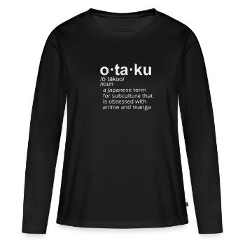 Anime Otaku Definition - T-shirt manches longues Premium bio Femme - noir - Devant - Julia (174cm)