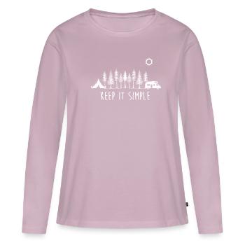 Keep it simple Wandern Camping - Frauen Premium Bio Langarmshirt - Altrosa - Vorne - Julia (174cm)